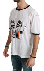 Dolce & Gabbana White Men Print #dgfamily Cotton T-shirt - Zeiniez
