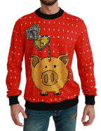 Dolce & Gabbana Red Crystal Pig of the Year Sweater - Zeiniez