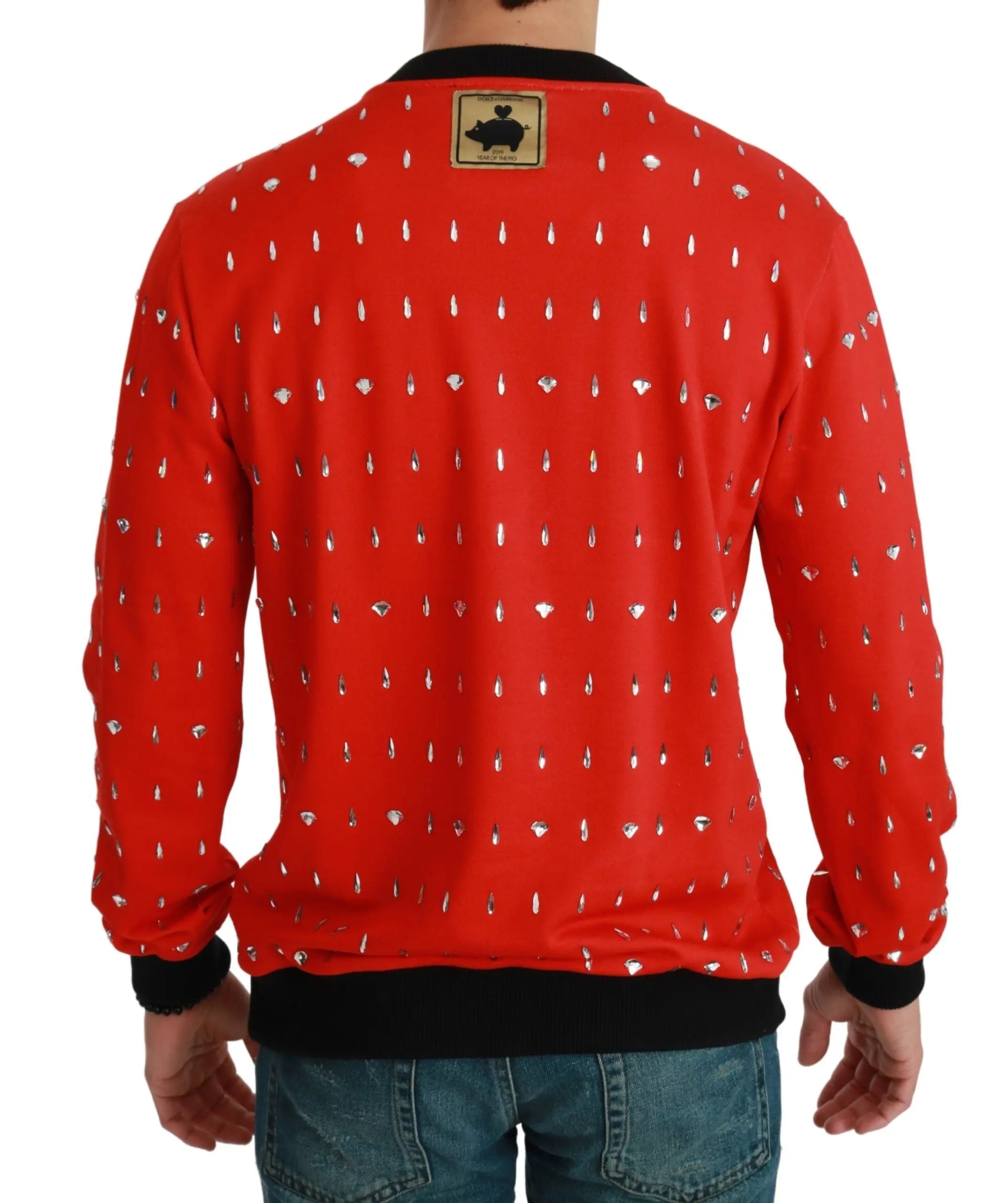 Dolce & Gabbana Red Crystal Pig of the Year Sweater - Zeiniez