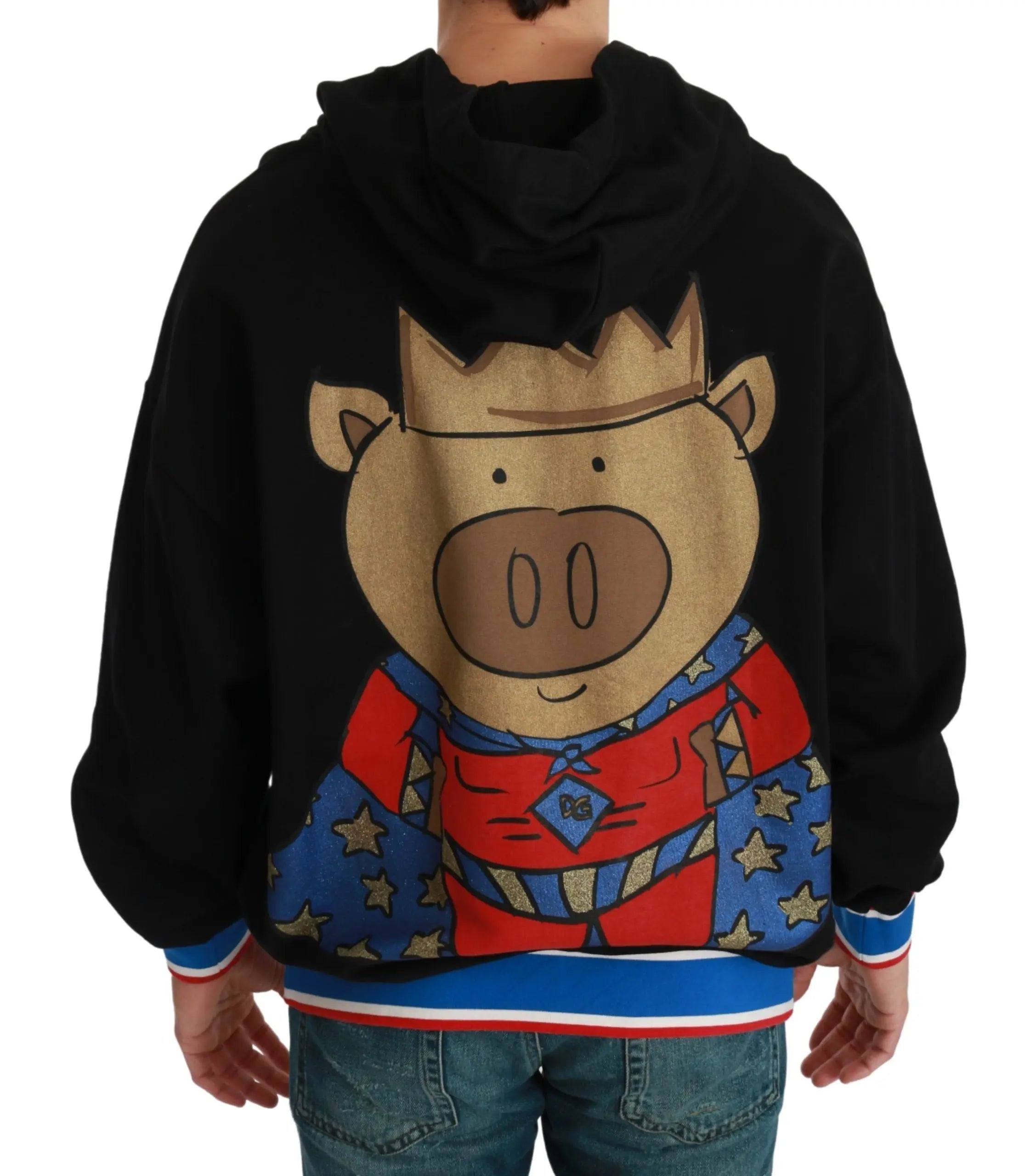 Dolce & Gabbana Black Sweater Pig of the Year Hooded - Zeiniez
