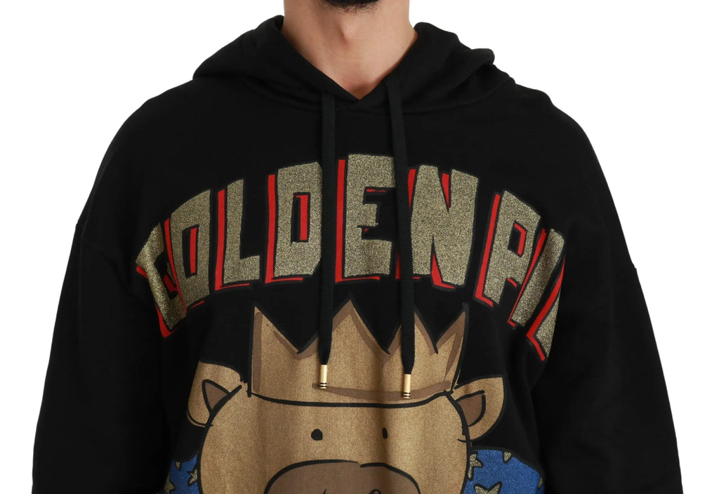 Dolce & Gabbana Black Sweater Pig of the Year Hooded - Zeiniez