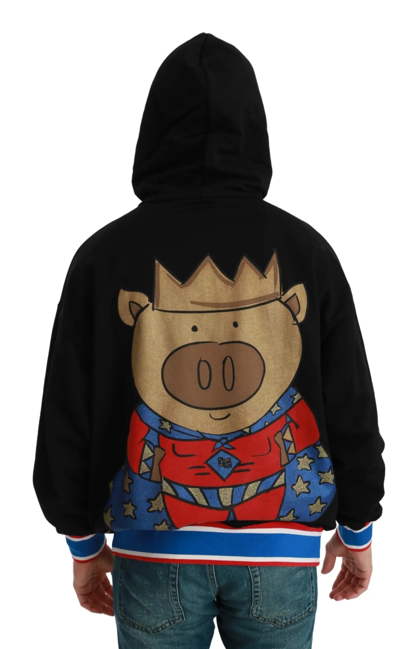 Dolce & Gabbana Black Sweater Pig of the Year Hooded - Zeiniez