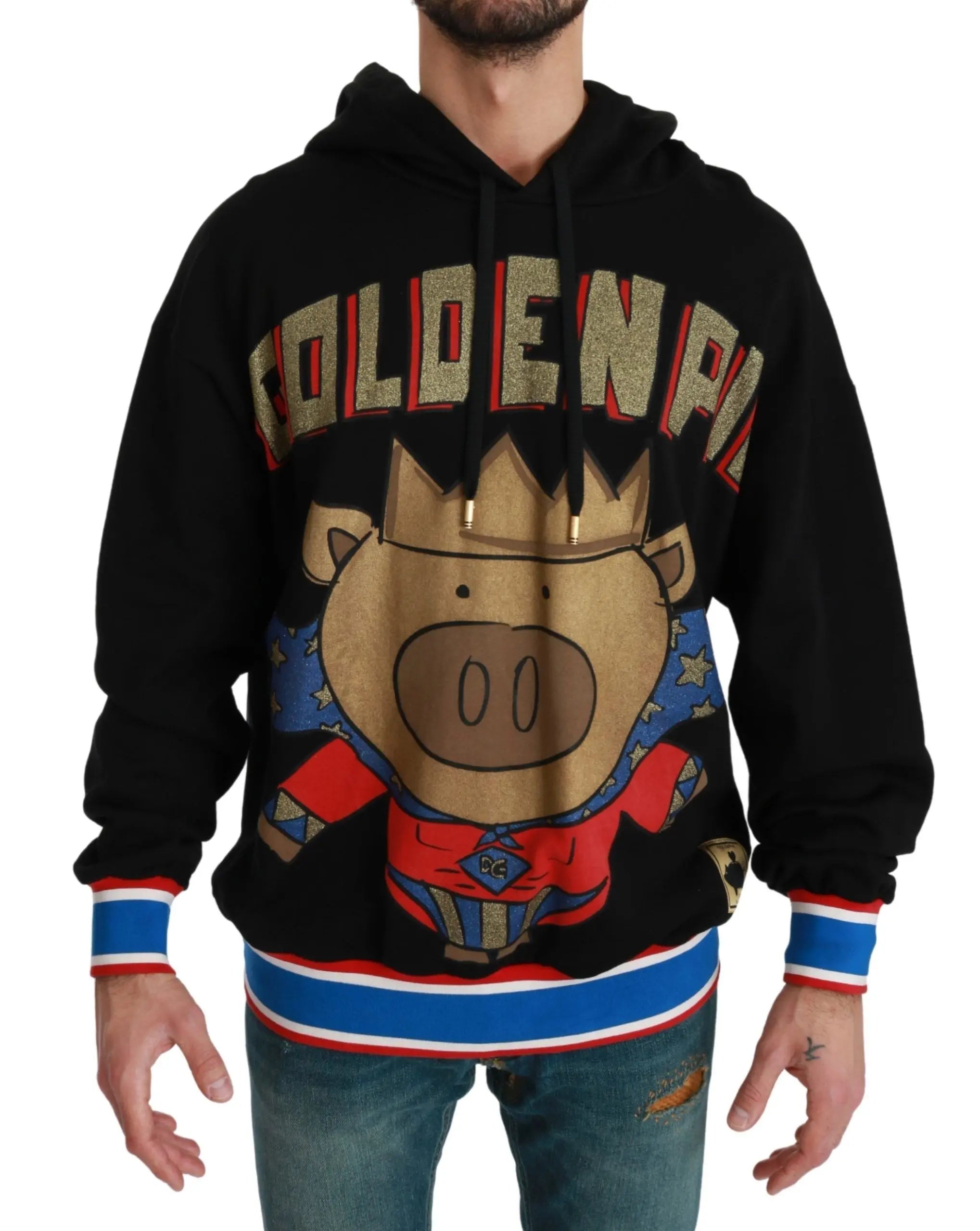 Dolce & Gabbana Black Sweater Pig of the Year Hooded - Zeiniez