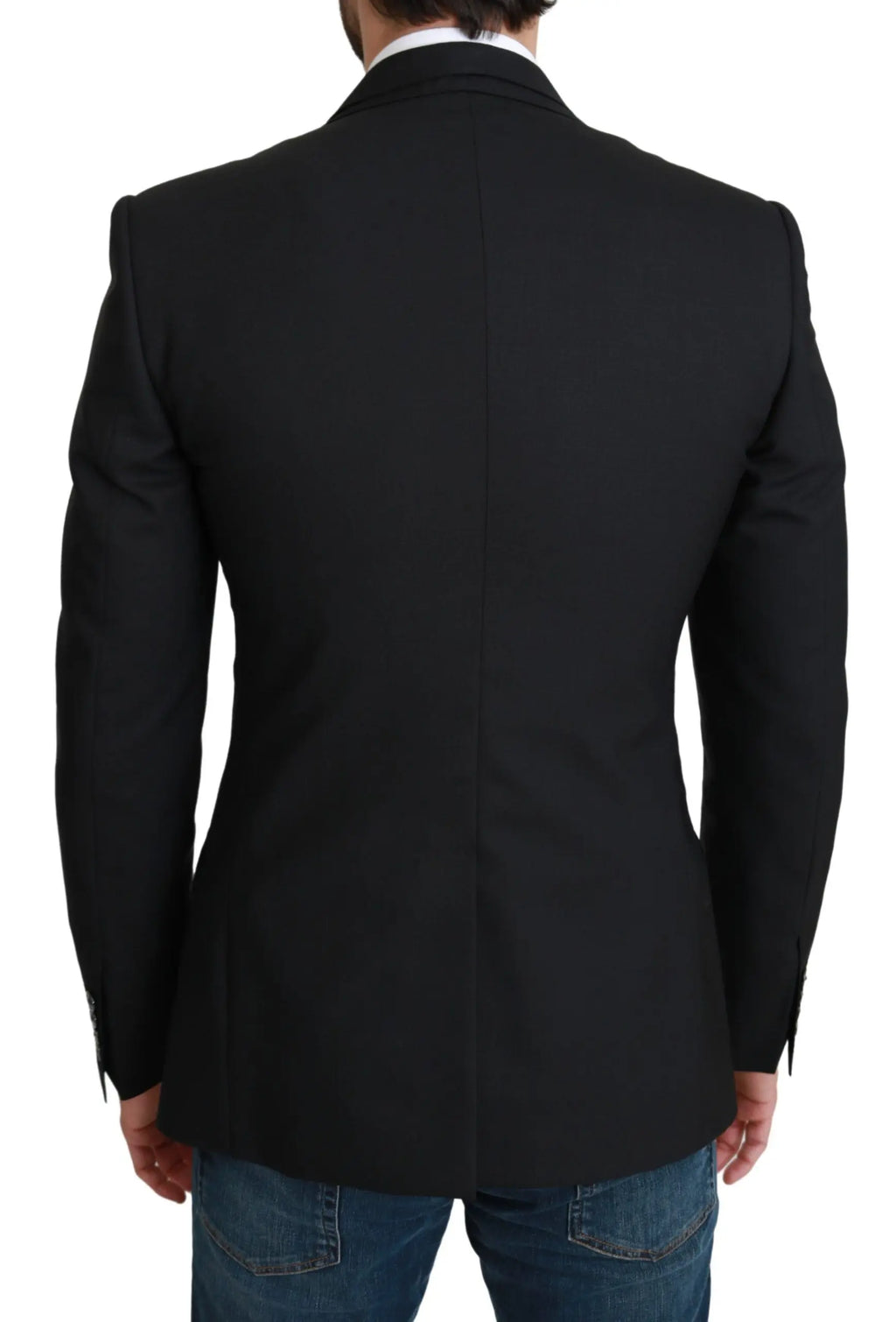 Dolce & Gabbana Black Single Breasted Formal Wool Blazer - Zeiniez