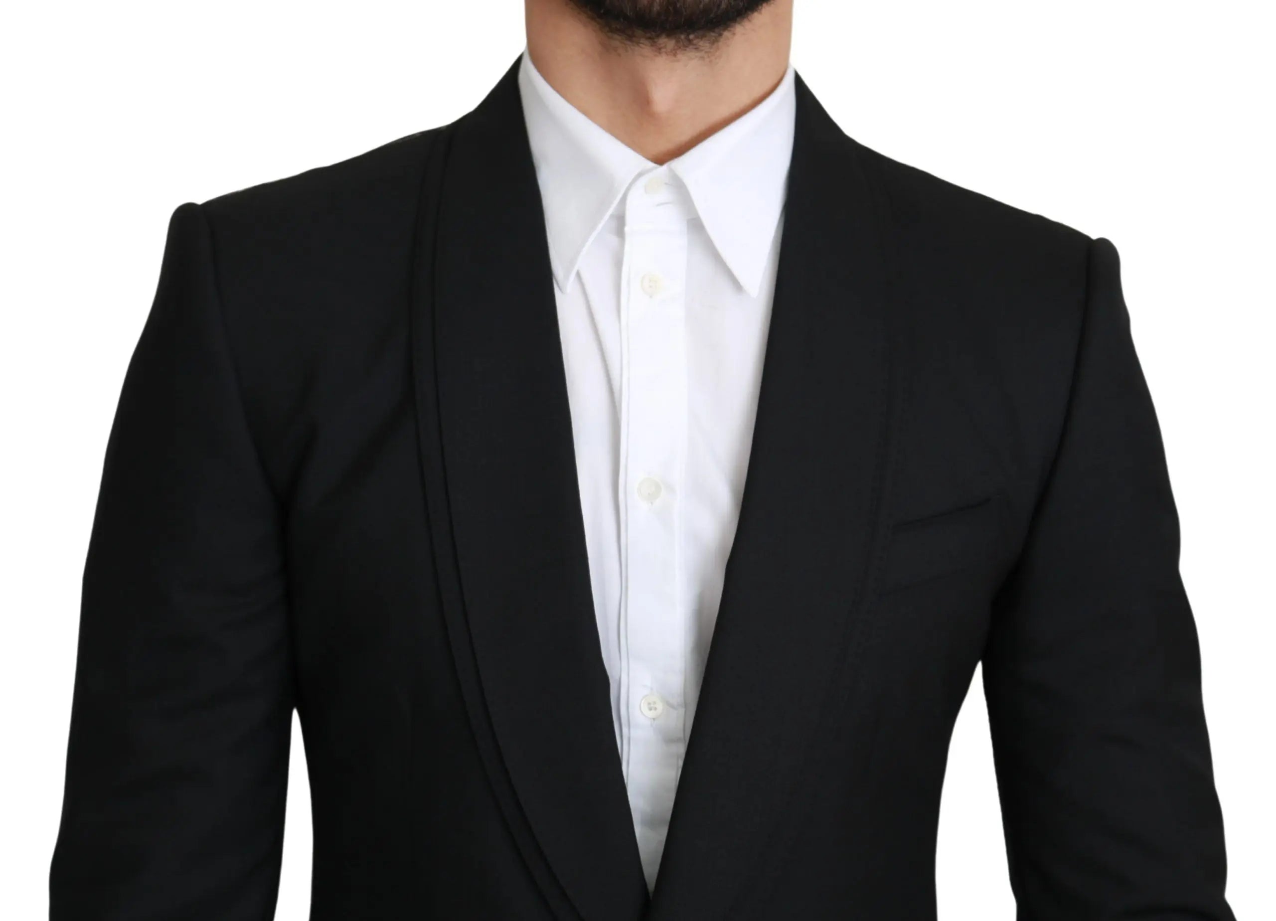 Dolce & Gabbana Black Single Breasted Formal Wool Blazer - Zeiniez