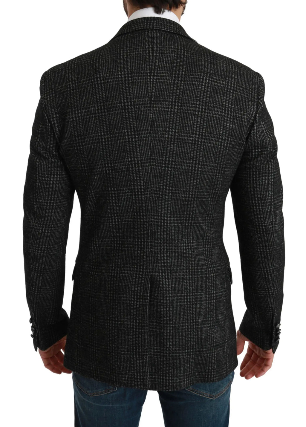 Dolce & Gabbana Gray Plaid Check Slim Fit Jacket Blazer - Zeiniez