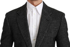 Dolce & Gabbana Gray Plaid Check Slim Fit Jacket Blazer - Zeiniez