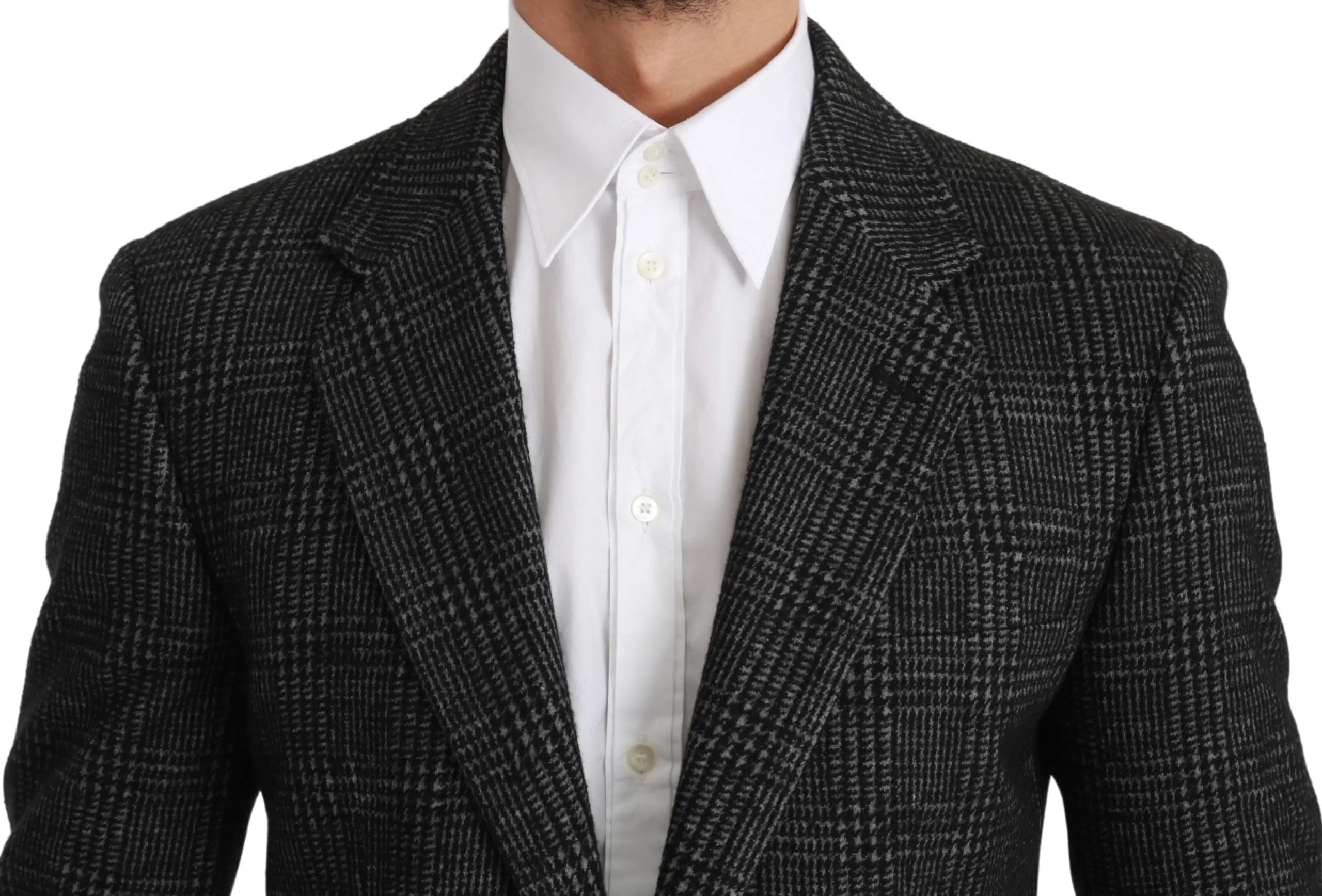 Dolce & Gabbana Gray Plaid Check Slim Fit Jacket Blazer - Zeiniez