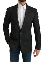 Dolce & Gabbana Gray Plaid Check Slim Fit Jacket Blazer - Zeiniez