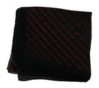 Costume National Black Orange 100% Silk Branded Scarf - Zeiniez