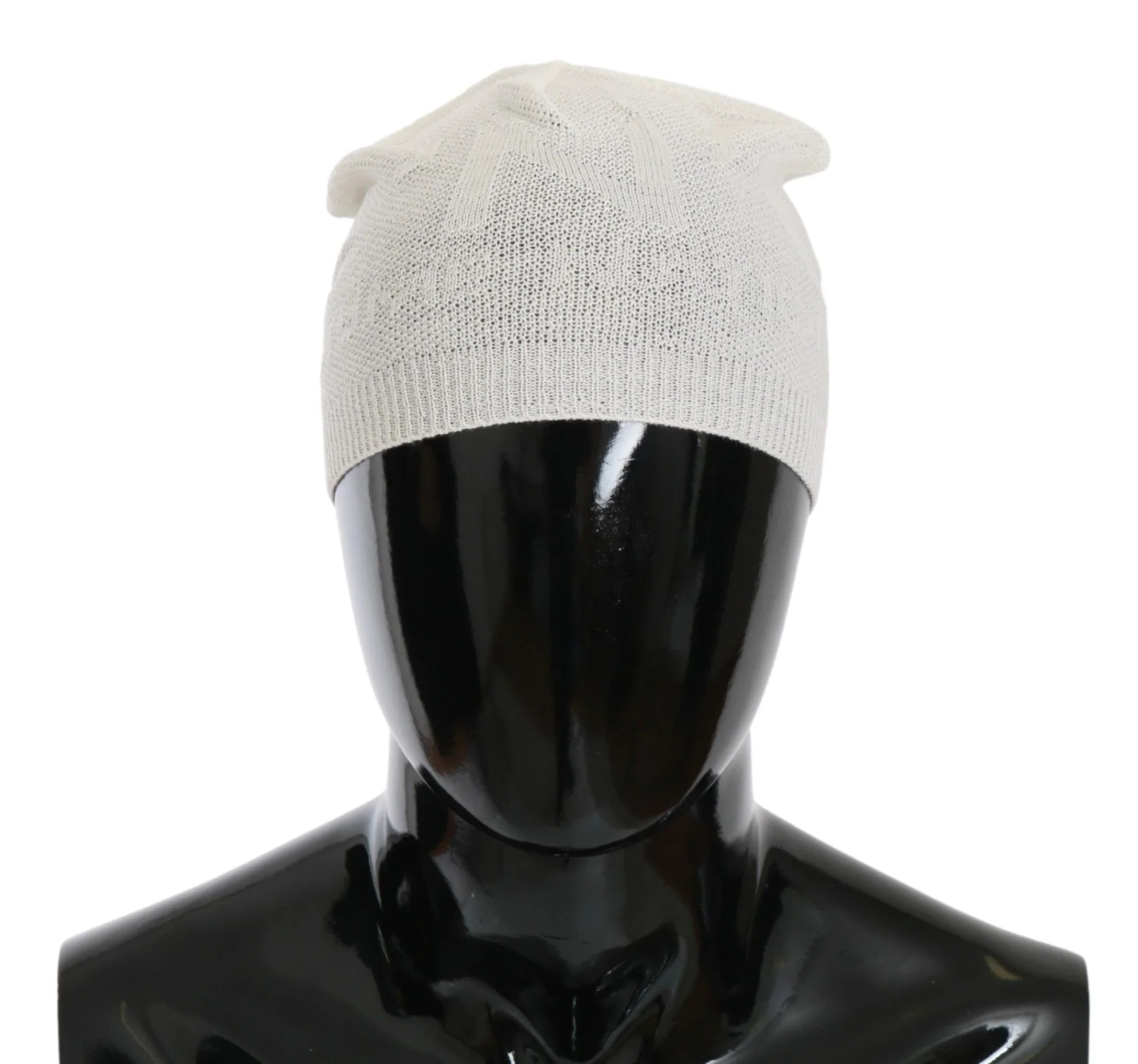Costume National Beanie White Wool Blend Branded Hat - Zeiniez