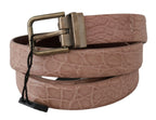 Dolce & Gabbana Beige Exotic Skin Gold Buckle Leather Belt - Zeiniez