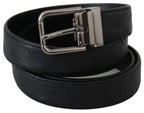 Dolce & Gabbana Black Exotic Skin Pattern Silver Buckle Belt - Zeiniez