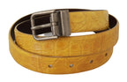 Dolce & Gabbana Yellow Exotic Skin Leather Grey Buckle Belt - Zeiniez