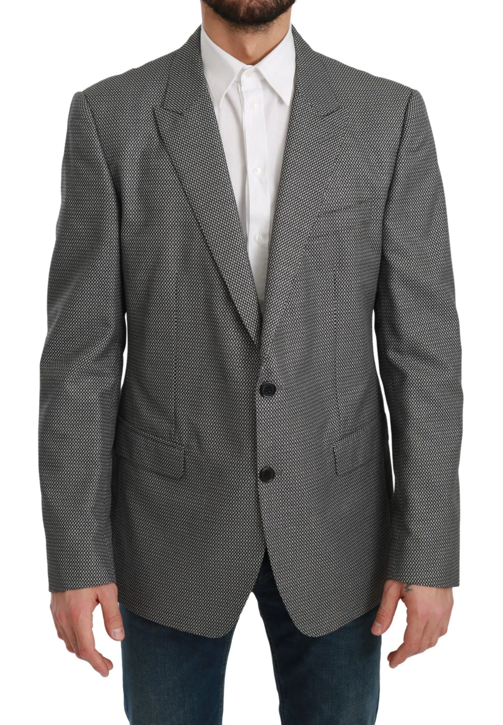 Dolce & Gabbana Gray Slim Fit Formal MARTINI Blazer - Zeiniez