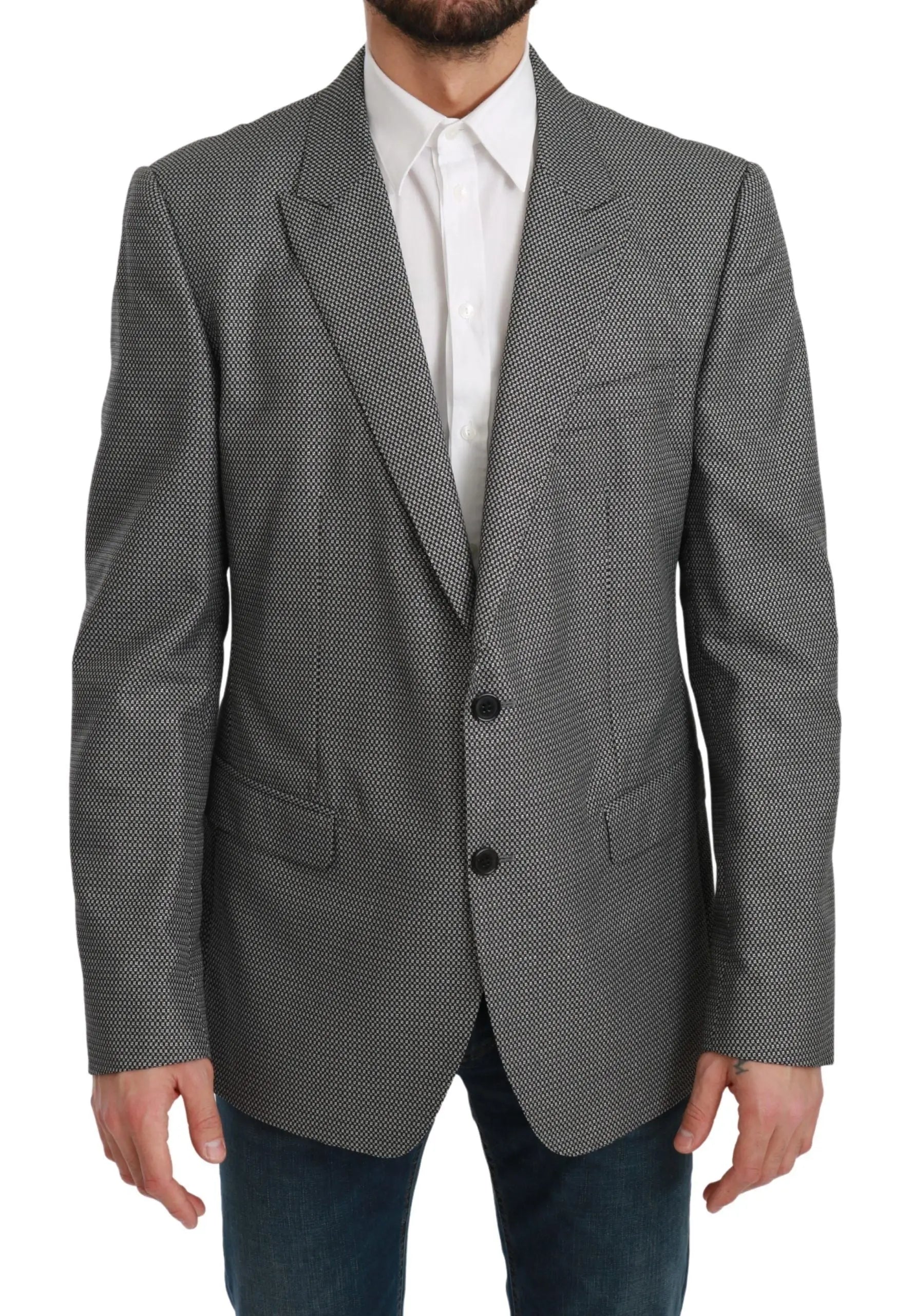 Dolce & Gabbana Gray Slim Fit Formal MARTINI Blazer - Zeiniez