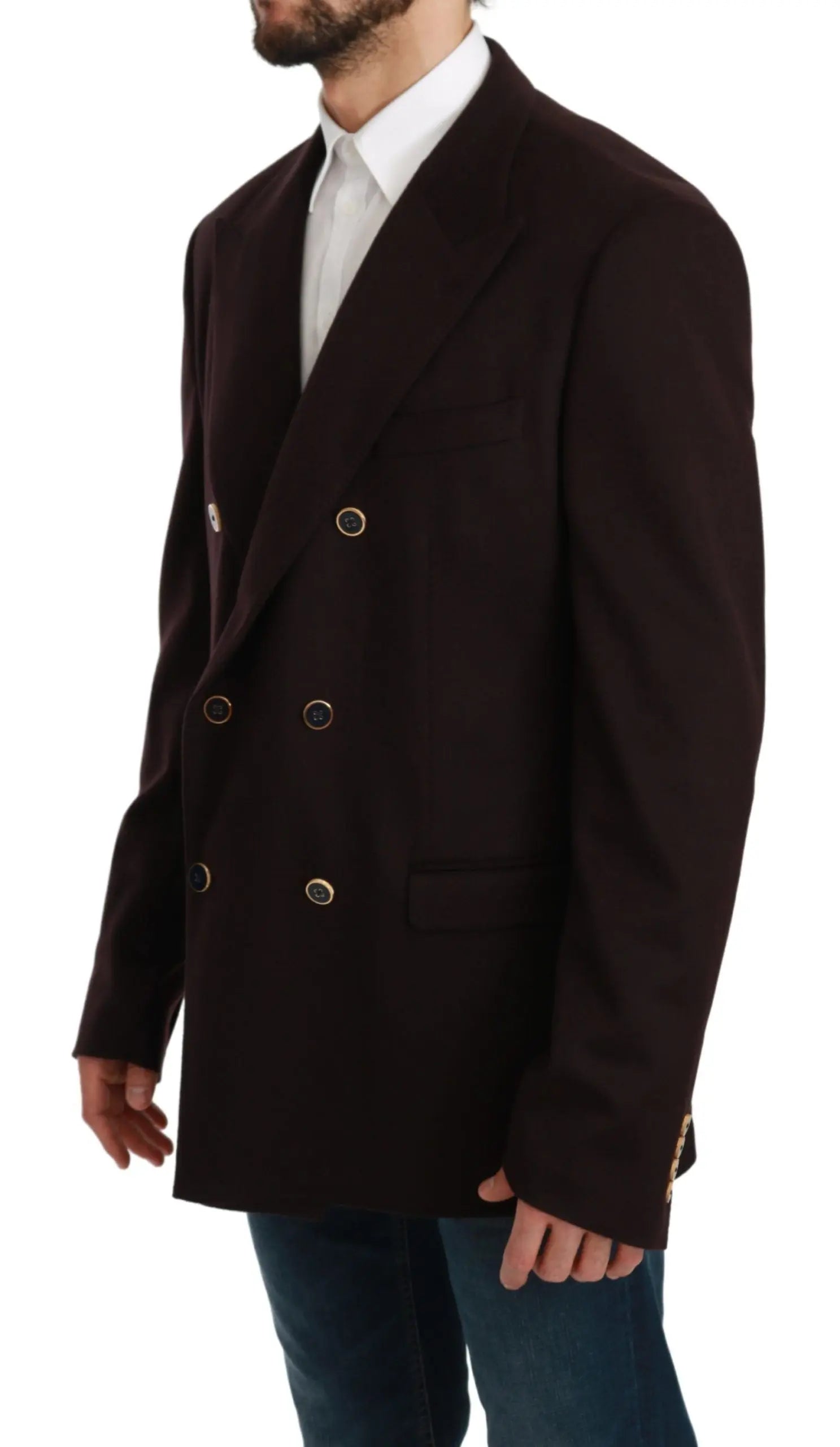 Dolce & Gabbana Bordeaux Cashmere Coat TAORMINA Blazer - Zeiniez