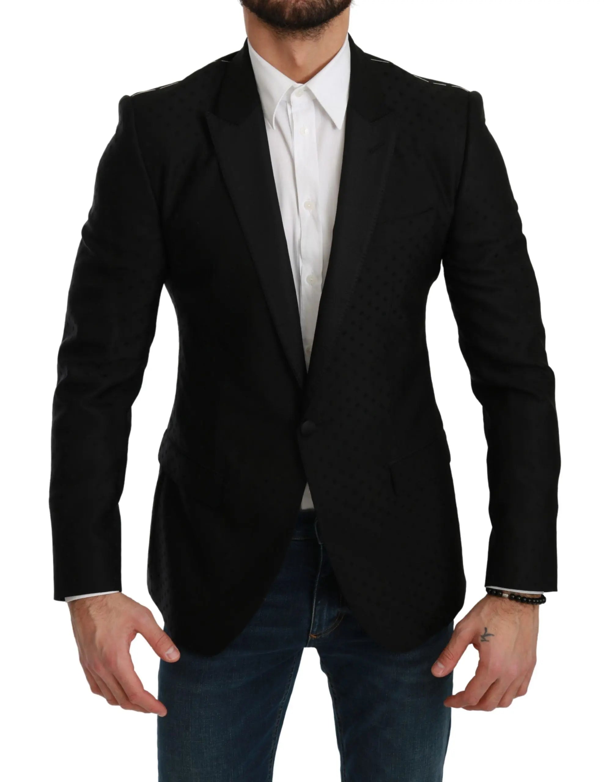Dolce & Gabbana Black Slim Fit Coat Jacket MARTINI Blazer - Zeiniez