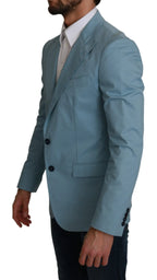 Dolce & Gabbana Blue Slim Fit Coat Jacket MARTINI Blazer - Zeiniez