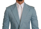 Dolce & Gabbana Blue Slim Fit Coat Jacket MARTINI Blazer - Zeiniez