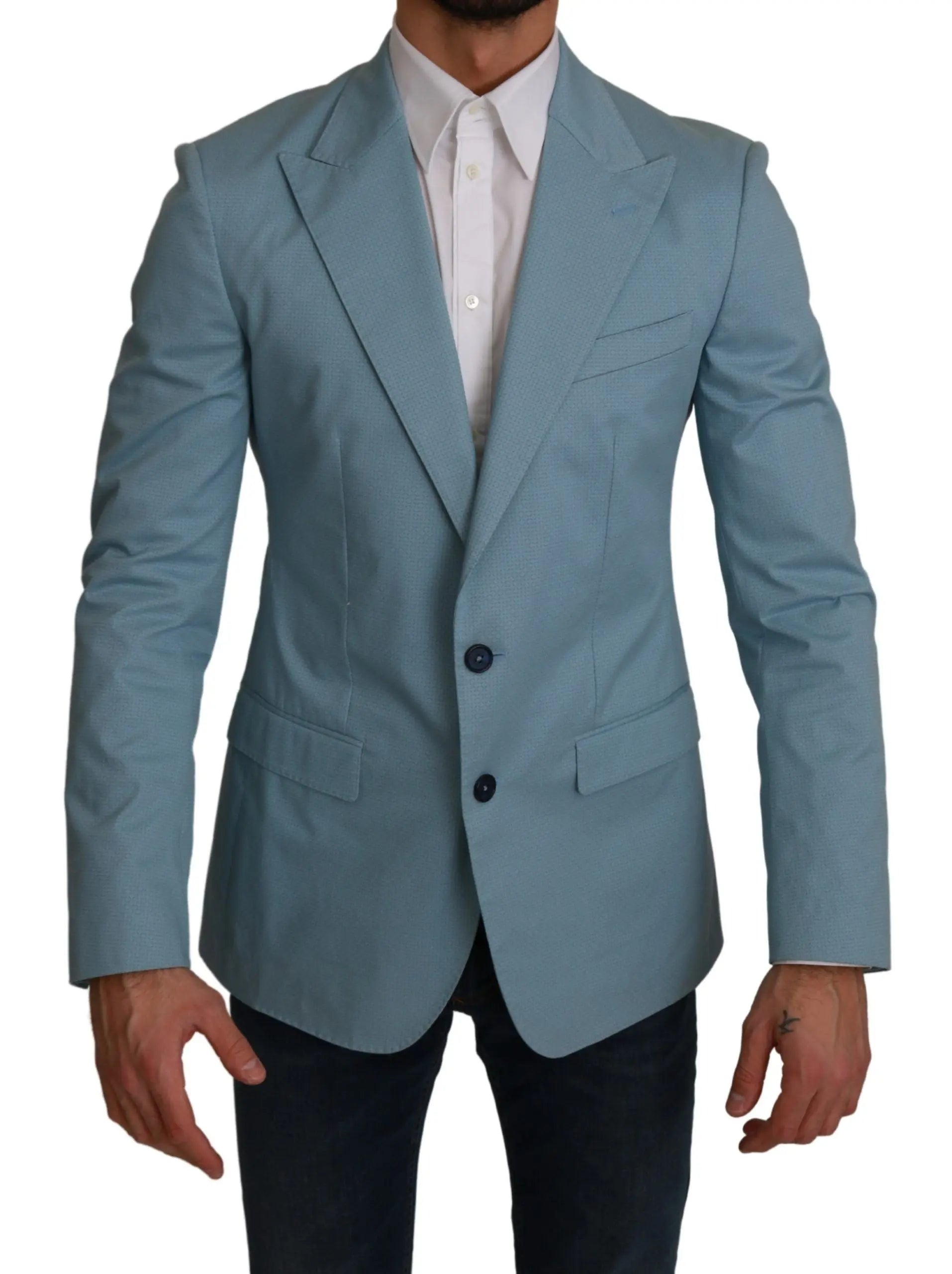 Dolce & Gabbana Blue Slim Fit Coat Jacket MARTINI Blazer - Zeiniez