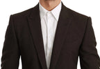 Dolce & Gabbana Brown Slim Fit Coat Jacket MARTINI Blazer - Zeiniez