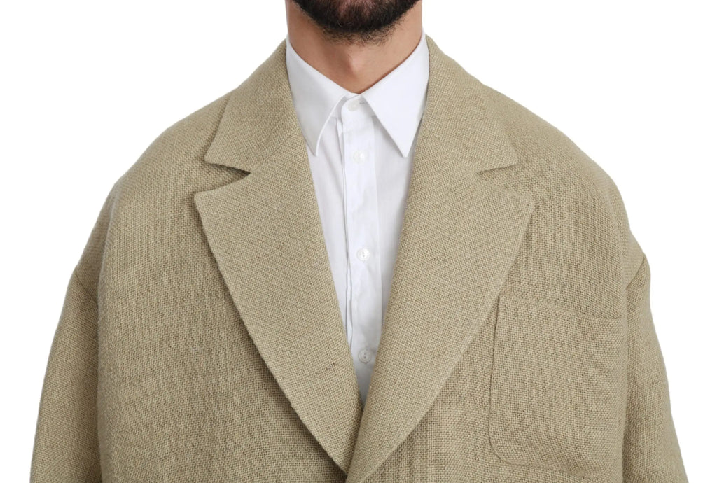 Dolce & Gabbana Beige Jacket Coat 100% Jute Blazer Coat - Zeiniez