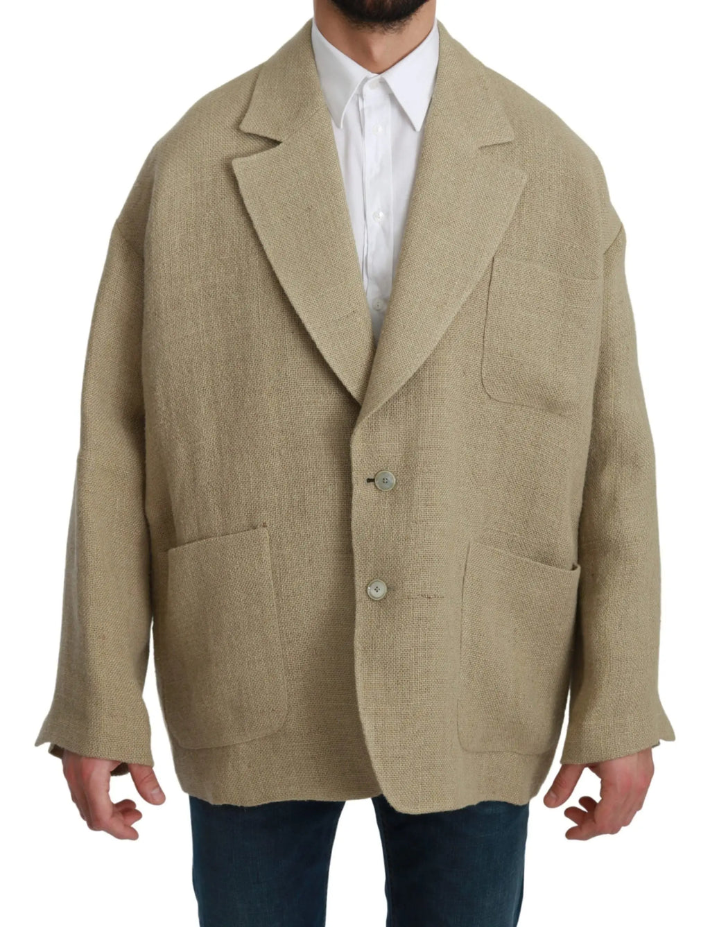Dolce & Gabbana Beige Jacket Coat 100% Jute Blazer Coat - Zeiniez