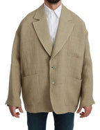 Dolce & Gabbana Beige Jacket Coat 100% Jute Blazer Coat - Zeiniez