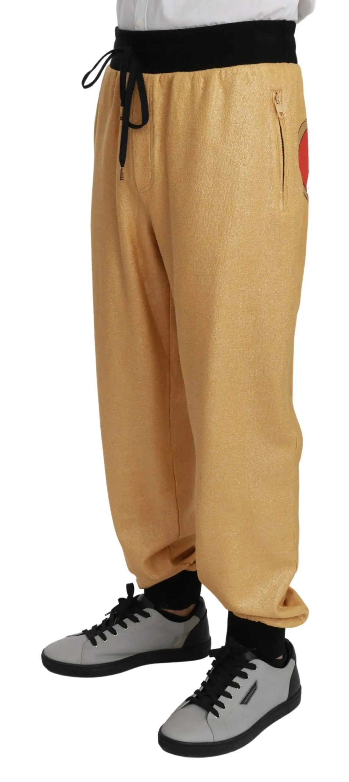 Dolce & Gabbana Gold Year Of The Pig Cotton Mens Pants - Zeiniez