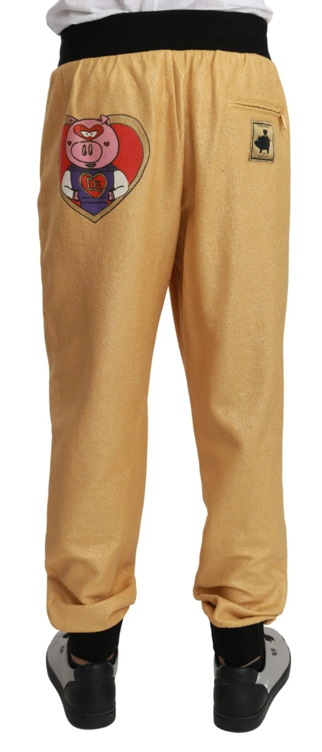 Dolce & Gabbana Gold Year Of The Pig Cotton Mens Pants - Zeiniez