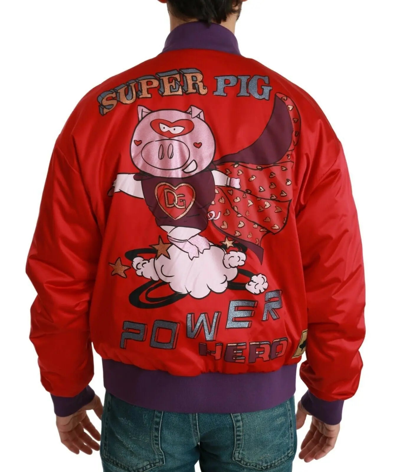 Dolce & Gabbana Red YEAR OF THE PIG Bomber Jacket - Zeiniez