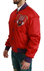Dolce & Gabbana Red YEAR OF THE PIG Bomber Jacket - Zeiniez