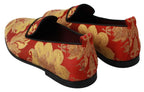 Dolce & Gabbana Red Gold Brocade Slippers Loafers Shoes - Zeiniez