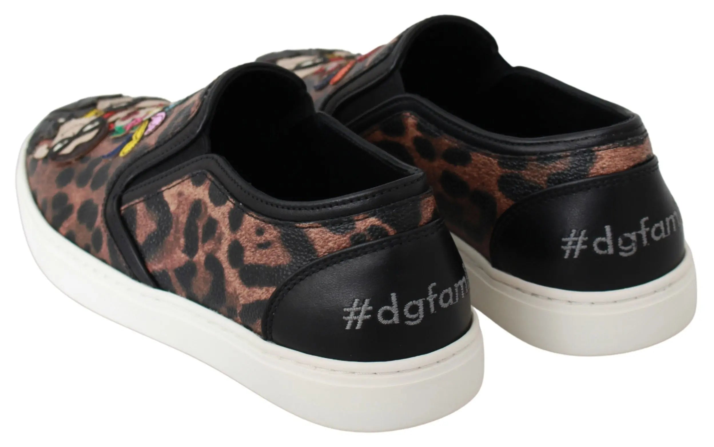 Dolce & Gabbana Leather Leopard #dgfamily Loafers Shoes - Zeiniez