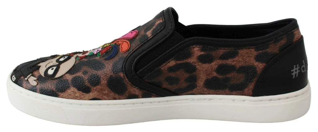 Dolce & Gabbana Leather Leopard #dgfamily Loafers Shoes - Zeiniez