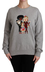 Dolce & Gabbana Gray #dgfamily Cotton Pullover Sweater - Zeiniez