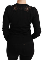 Dolce & Gabbana Black Cashmere Lace Cardigan Sweater - Zeiniez