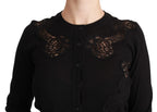Dolce & Gabbana Black Cashmere Lace Cardigan Sweater - Zeiniez