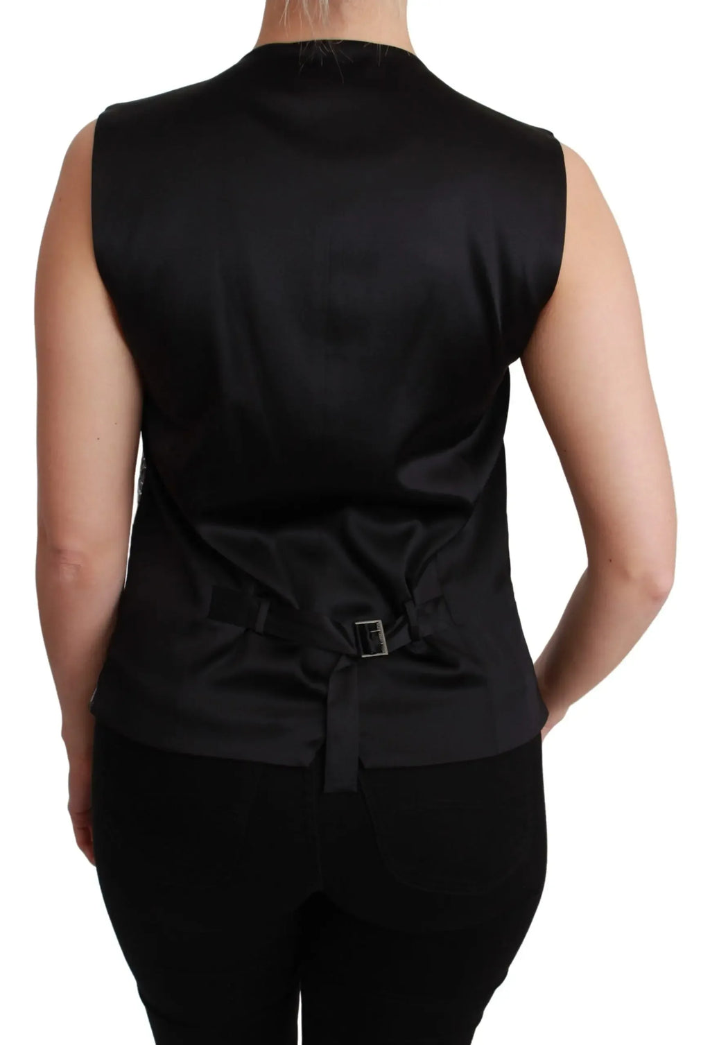 Dolce & Gabbana Silver Brocade Sleeveless Metallic Top - Zeiniez