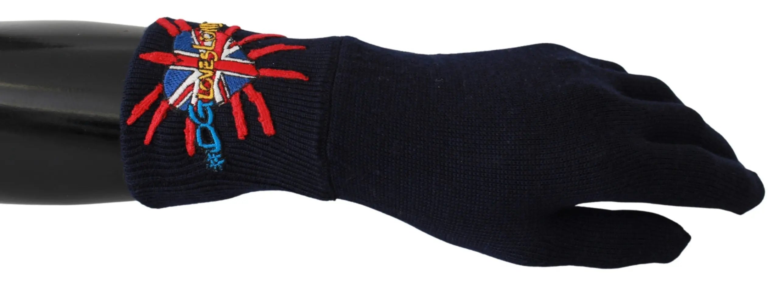 Dolce & Gabbana Blue #DGLovesLondon Embroidered Wool Gloves - Zeiniez