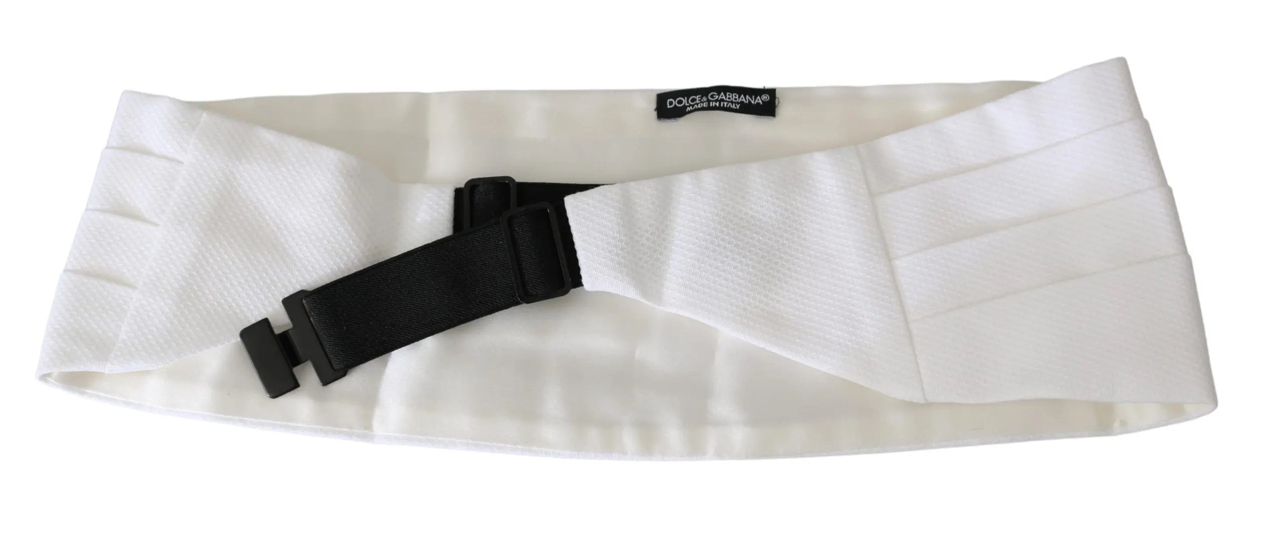 Dolce & Gabbana White Men Waist Belt Cotton Cummerbund - Zeiniez