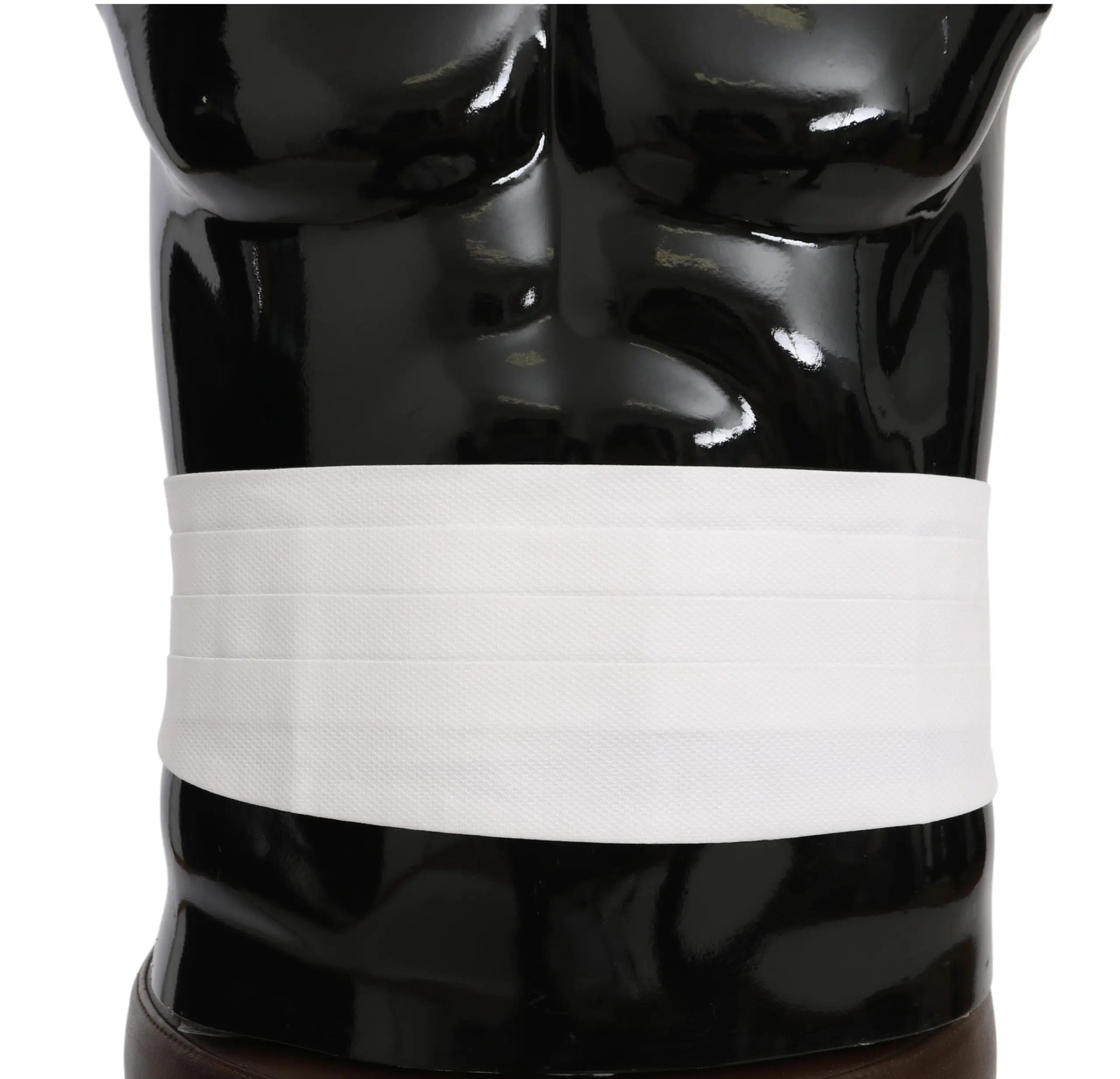 Dolce & Gabbana White Men Waist Belt Cotton Cummerbund - Zeiniez