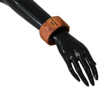 Costume National Brown Wooden Branded Bracelet - Zeiniez