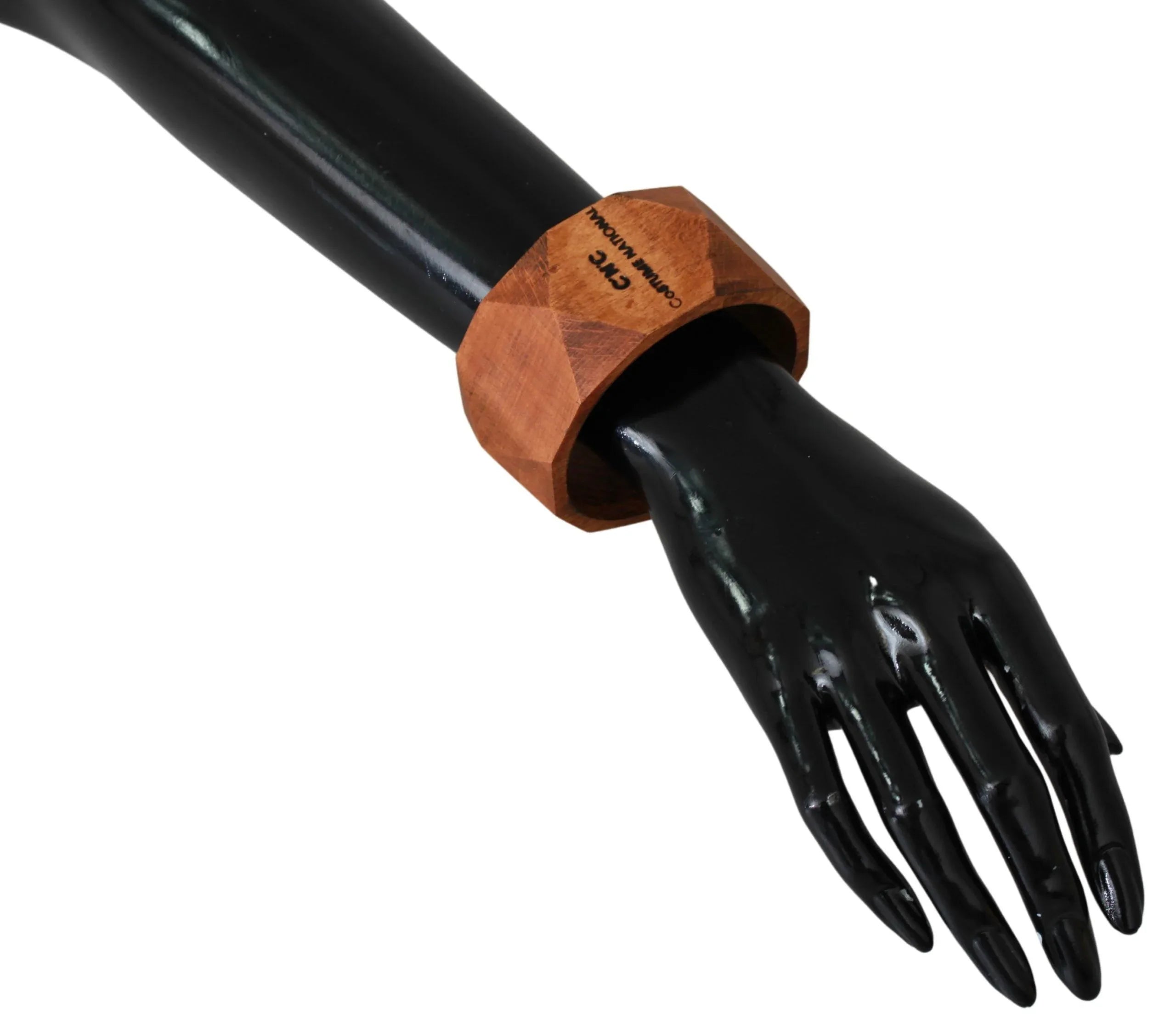 Costume National Brown Wooden Branded Bracelet - Zeiniez