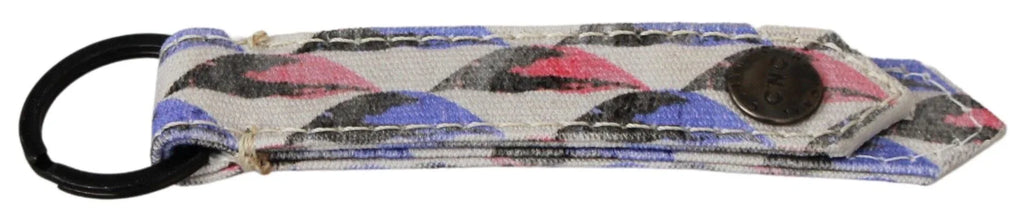 Costume National White Ring Branded Textile Keychain - Zeiniez