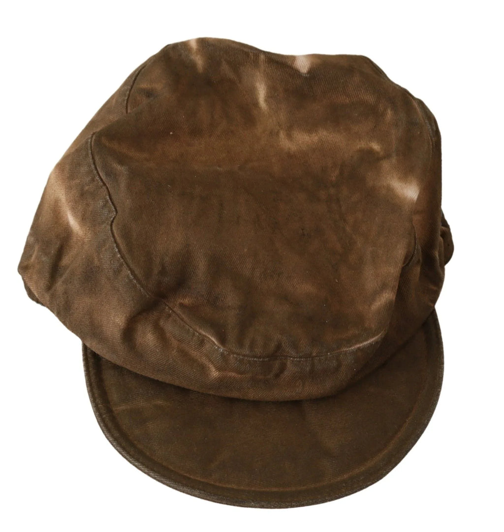 Costume National Brown Newsboy Beret Cabbie Fedora Hat - Zeiniez