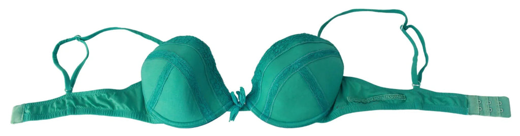 Ermanno Scervino Green Push Up Bra 100% Cotton Underwear - Zeiniez