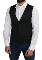 Dolce & Gabbana Gray 100% Silk Formal Coat Vest - Zeiniez