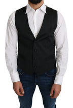 Dolce & Gabbana Gray 100% Silk Formal Coat Vest - Zeiniez